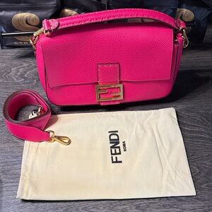 Genuine softest leather Pink Shoulder Bag with Gold Hardware